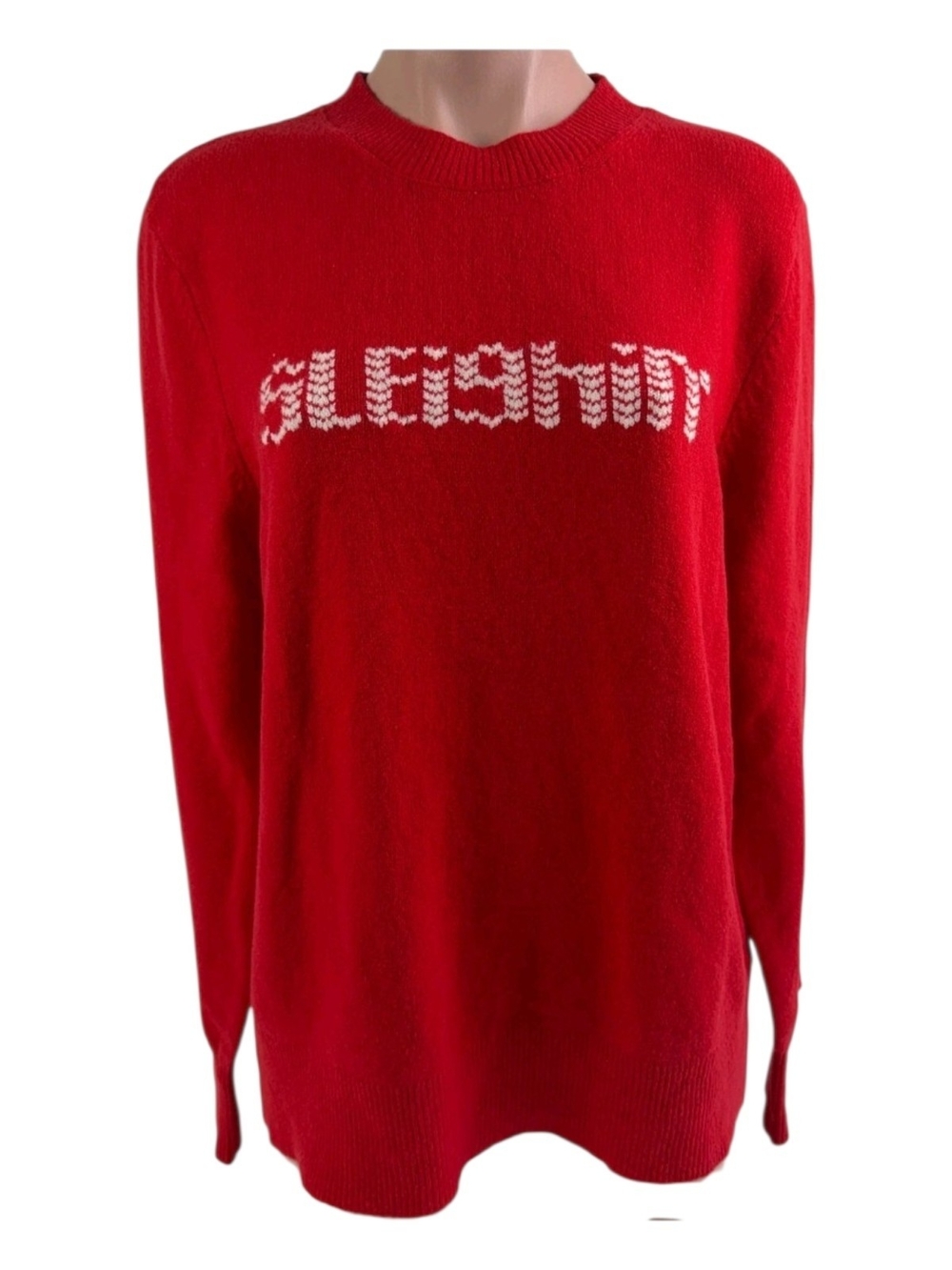 PINK Victoria's Secret Red Crewneck Sweater with White Script